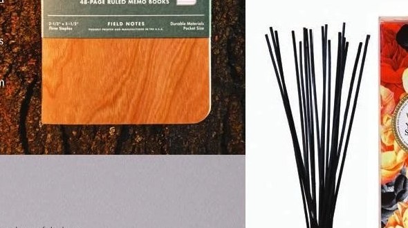 Field Notes Shelterwood notebooks and Diptyque skincare